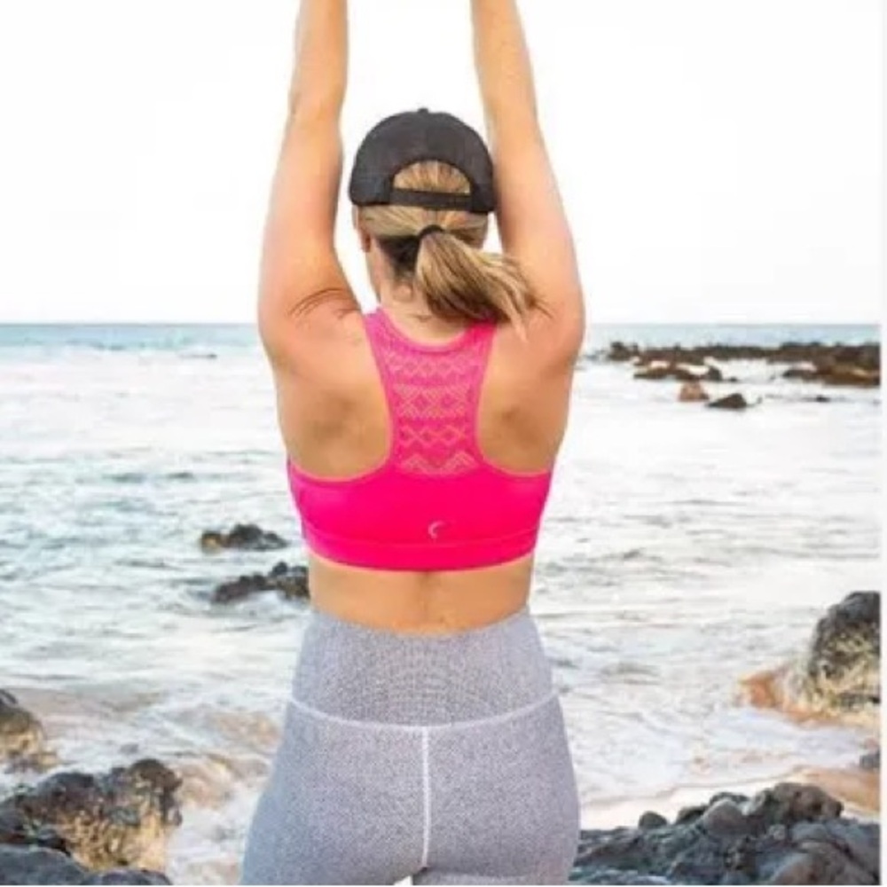 Hot Pink Racerback Style Sports Bra ZYIA brand Bomber style